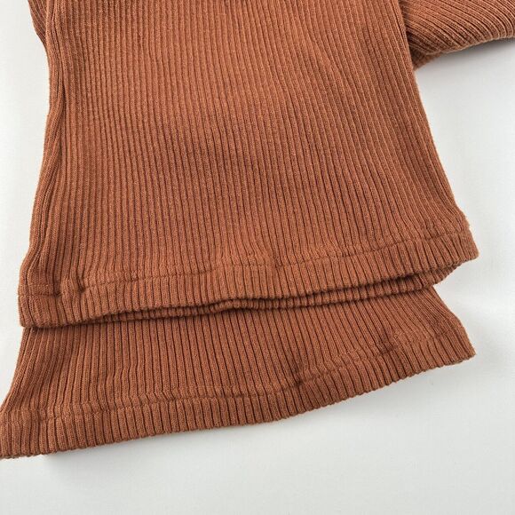 Free People FP Beach Ribbed Flare Leg High Waist Brown Pants Womens Sz S - Picture 8 of 10